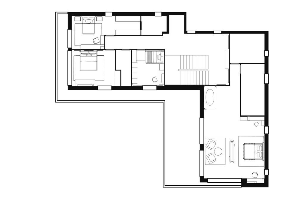 Plan de l'étage de la villa